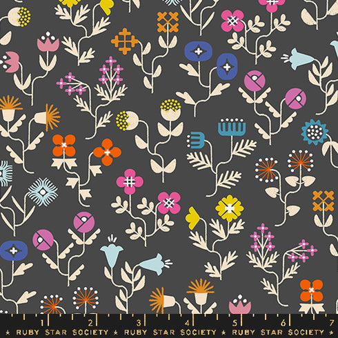 Salutations Forget Me Notes in Black RS1092 17 - Ruby Star Society Sold by the Half Yard